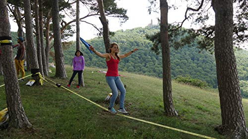 Gibbon Slacklines Classic Line con Treewear, Amarillo, 15 Metros (12,5 m de Banda + 2,5 m Correa de trinquete)