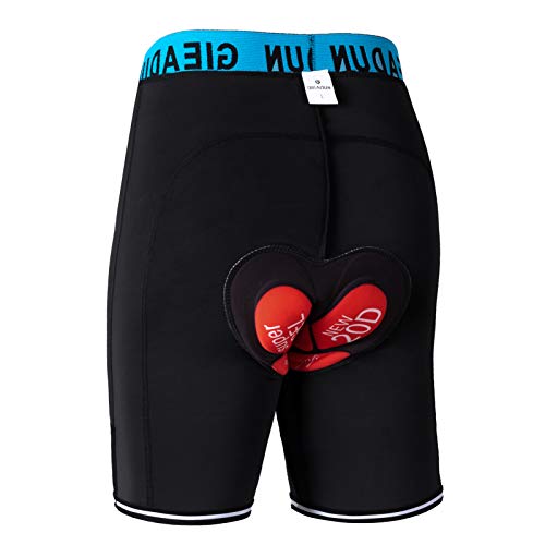 GIEADUN Hombre Pantalones Cortos de Bicicleta Shorts de Ciclismo Hombre con 20D Acolchado MTB Ciclismo Pantalones Cortos Ropa Interior de Bicicleta estáticas (Negro, L)