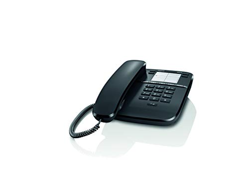 Gigaset DA310 - Teléfono Fijo Sobremesa, 4 Marcaciones Directas, compatible para montar en pared, Color Negro