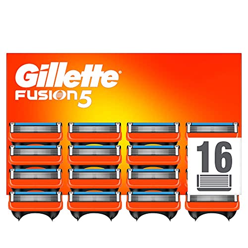 Gillette Fusion 5 Cuchillas de Afeitar Hombre, Paquete de 16 Cuchillas de Recambio