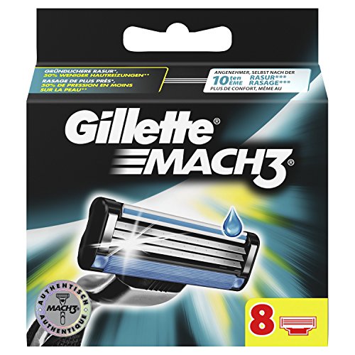 Gillette Mach3 Cuchillas de afeitar para hombre, 8 unidades