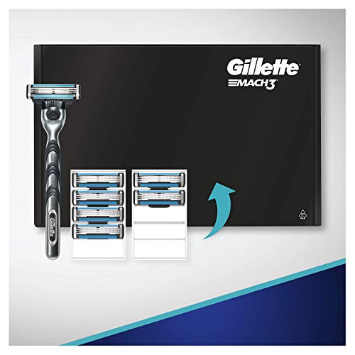 Gillette Mach3 Maquinilla de Afeitar Hombre + 7 Cuchillas de Recambio, Regalos Originales para Hombre