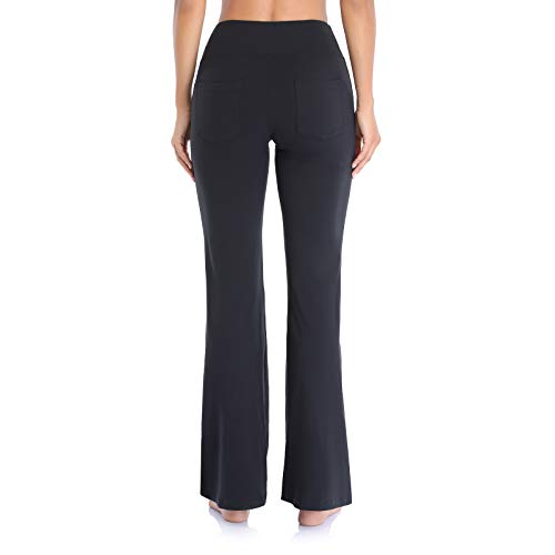 GIMDUMASA Pantalones de Yoga para Mujer Pantalones Deportivos de Trabajo de Cintura Alta Bootcut con Bolsillos Bootleg Control de Barriga para Entrenamiento y Casual