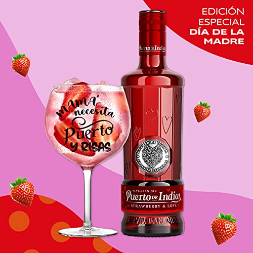 Gin Puerto de Indias - Edición Limitada Strawberry Premium - Ginebra Rosa con Fresas Naturales - 70 cl - 37.5%