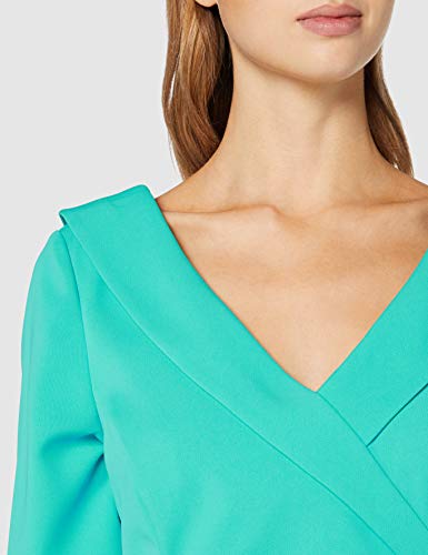 Gina Bacconi Deyna-Vestido de crepé elástico para Mujer cctel, Verde Mar, 44