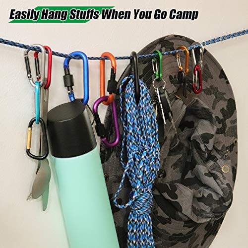 Gisdanchz Locking Carabiner Large Karabiner Alloy Key D Rings for Bags Quickdraw Caribeaner Clip Heavy Duty Locking Carabiner Auto Lock Keychain Camping Easy Key Spring Clips Rope Sky Blue 1 Pcs