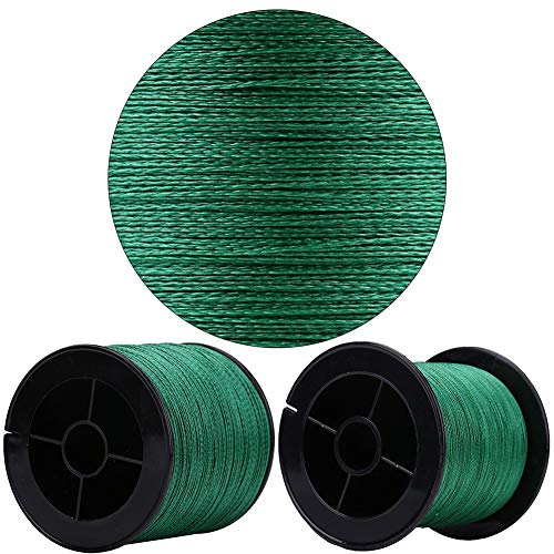 GLOGLOW - Sedal trenzado de 4 hebras de polietileno (1 unidad, 300 m), superfuerte, multifilamentos, color verde (8)