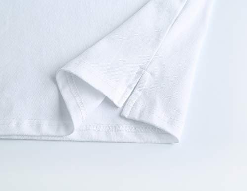GNRSPTY Polo Manga Larga Hombre Algodon Slim Fit Camiseta Colores de Contraste Bordado de Ciervo Deporte Basic Golf Negocios T-Shirt Top,Blanco,XL