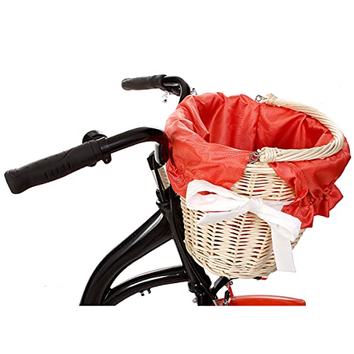 Goetze Bicicleta de ciudad retro vintage holandesa para mujer, ruedas de aluminio de 28 pulgadas, 1 marcha, freno de contrapedal, entrada profunda, cesta con acolchado gratis.