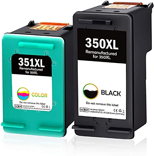 Gohepi 350XL 351XL Cartuchos de tinta Remanufacturado HP 350 351 Compatible para HP Deskjet D4260,HP Officejet J5780 J6410,HP Photosmart C4200 C4270 C4280 C4380 C4480 C4500 C5280(1 Negro,1 Tricolor)