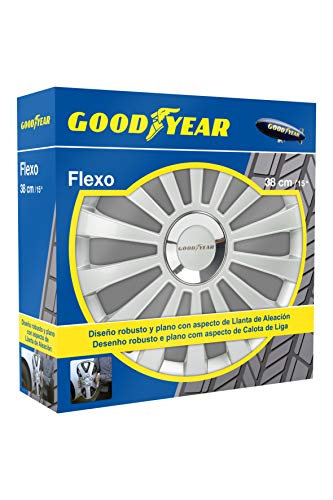 Good Year GOD9030 - Set de 4 Tapacubos Flexo 30, Plata, 15 Pulgadas