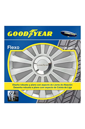 Good Year GOD9030 - Set de 4 Tapacubos Flexo 30, Plata, 15 Pulgadas