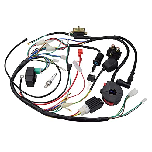 GOOFIT Kit de reconstrucción de ignición Arnés de cableado reemplazo para 110cc 125cc ATV Quad Bike Go Kart Buggy