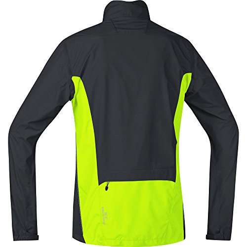 GORE BIKE WEAR Chaqueta 2 en 1 para ciclismo en carretera o MTB, Hombre, GORE WINDSTOPPER, Zip-Off Jacket, Talla S, Negro/Amarillo neón, JWELMZ