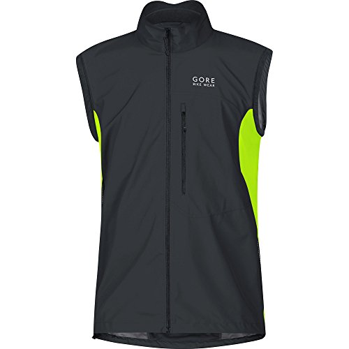 GORE BIKE WEAR Chaqueta 2 en 1 para ciclismo en carretera o MTB, Hombre, GORE WINDSTOPPER, Zip-Off Jacket, Talla S, Negro/Amarillo neón, JWELMZ