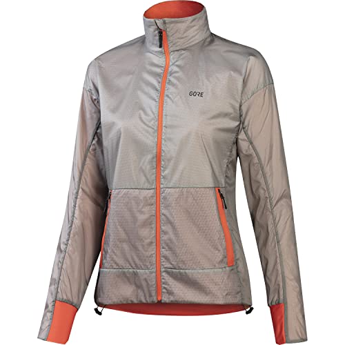 GORE WEAR Chaqueta Drive para mujer, GORE-TEX INFINIUM, 38, Lab Gray (Gris)/Fireball (Rojo Fuego)