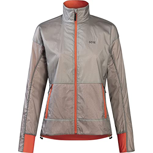 GORE WEAR Chaqueta Drive para mujer, GORE-TEX INFINIUM, 38, Lab Gray (Gris)/Fireball (Rojo Fuego)