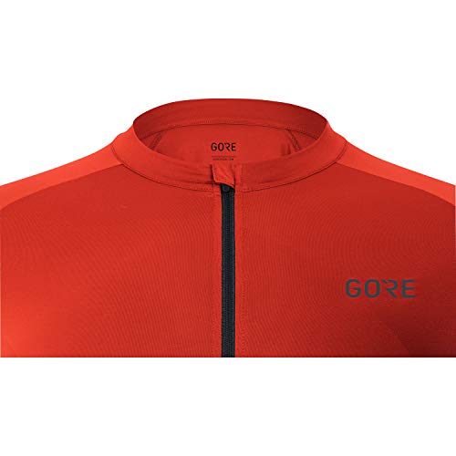 GORE WEAR Maillot de manga corta Fade para hombre, L, Rojo fuego/Negro