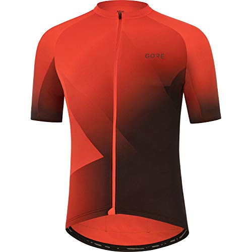 GORE WEAR Maillot de manga corta Fade para hombre, L, Rojo fuego/Negro