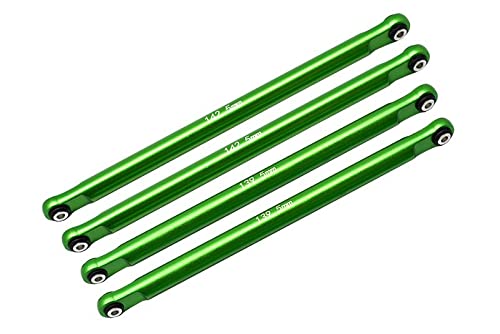 GPM Racing Losi 1/8 LMT 4WD Solid Axle Monster Truck LOS04022 Upgrade Parts Aluminium Front Or Rear Upper & Lower Chassis Links Parts Tree - 4Pc Set Green