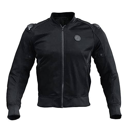 Grapelet Chaqueta de moto hombre chaqueta de moto con protectores moto chaqueta de montar mujer moto chaqueta de motociclista malla transpirable para ciclismo de verano (Negro,L)