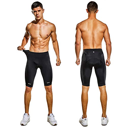 GRAT.UNIC Pantalones Cortos de Bicicleta,Shorts de Ciclismo,9D Padded Shorts,Gel de Silicona,Biker Shorts, Medio Pantalones para Bicicleta de Carretera (Negro, XXL)