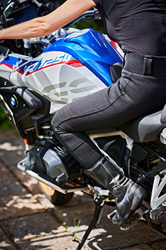 GREAT BIKERS GEAR - Motocicleta moto super leggings pantalones damas Kevlar forrado protección motocicleta mujeres polainas con armadura CE extraíble, (pierna corta), Black-design, 3XL