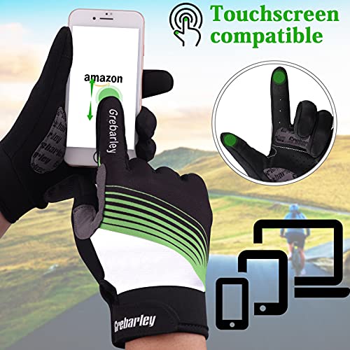 Grebarley Guantes de Ciclismo Bicicleta Montaña-Acolchados Bicicleta de Carretera de Hombres Mujeres Antideslizante Pantalla Táctil (M)