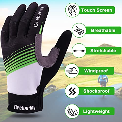 Grebarley Guantes de Ciclismo Bicicleta Montaña-Acolchados Bicicleta de Carretera de Hombres Mujeres Antideslizante Pantalla Táctil (S)