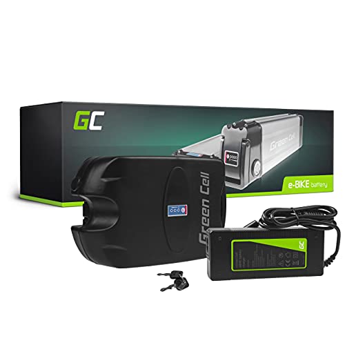 Green Cell® 24V | 36V Batería para Bicicleta Electrica de Iones de Litio Li-Ion Recargable al Motor 250W BMS E-Bike Pedelec Bajo el Asiento Frog Rana y Cargador (36V 12Ah MAX 250W)