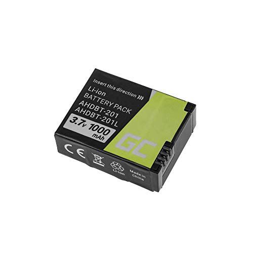 Green Cell® AHDBT-201 AHDBT-301 AHDBT-302 AHDBT201 AHDBT301 AHDBT302 Batería para Cámara GoPro HD Hero 3 HERO3+ Black Silver White Edition, Full Decoded (Li-Ion Celdas 1000mAh 3.7V)