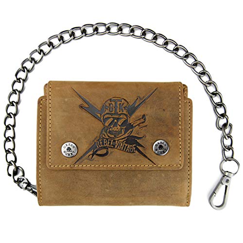 Greenburry Vintage 1796AM-SKULL-25 Monedero de Cuero con Monedero