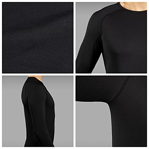 GripGrab Camiseta Interior Térmica Manga Larga para Ciclismo Running Ski y Deportes en Invierno Transpirable Anti Olor, Unisex Adulto, Negro, XL