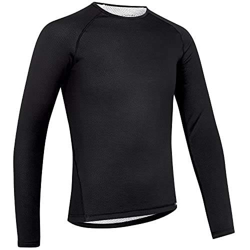 GripGrab Camiseta Interior Térmica Manga Larga para Ciclismo Running Ski y Deportes en Invierno Transpirable Anti Olor, Unisex Adulto, Negro, XL