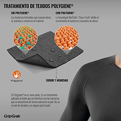 GripGrab Camiseta Interior Térmica Manga Larga para Ciclismo Running Ski y Deportes en Invierno Transpirable Anti Olor, Unisex Adulto, Negro, XL