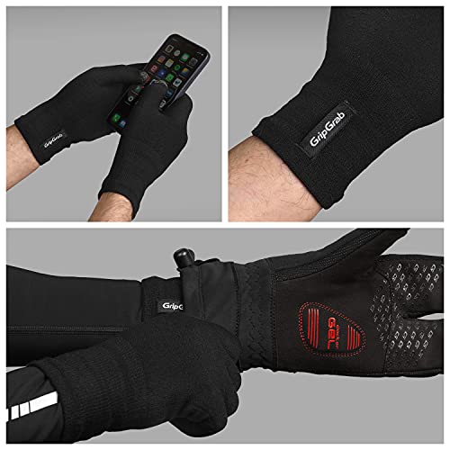 GripGrab Guantes de Ciclismo Invierno de Lana Merino Guantes Largos Bicicleta Térmicos de Punto Táctiles Sotoguantes