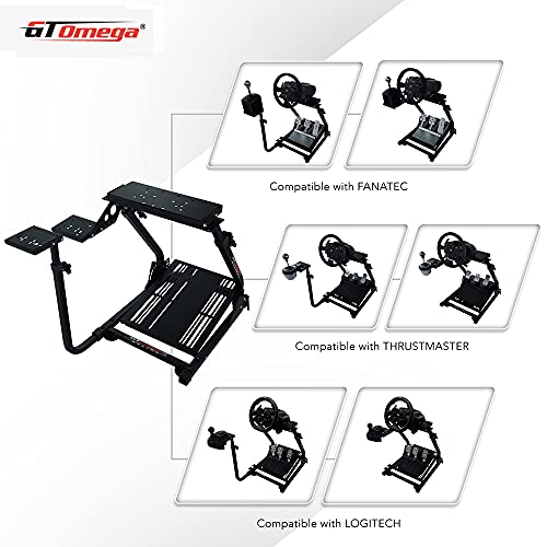 GT Omega Soporte de Volante PRO para Logitech G29 G920 G923 Thrustmaster T500 T300 TX y TH8A Shifter Mount V1 - PS4 Xbox Fanatec Clubsport - Diseño Ajustable en inclinación para la experiencia Sim Racing