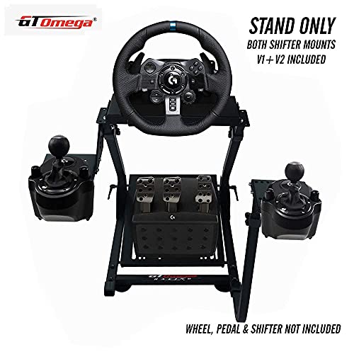 GT Omega Soporte de Volante PRO para Logitech G29 G920 G923 Thrustmaster T500 T300 TX y TH8A Shifter Mount V1 - PS4 Xbox Fanatec Clubsport - Diseño Ajustable en inclinación para la experiencia Sim Racing