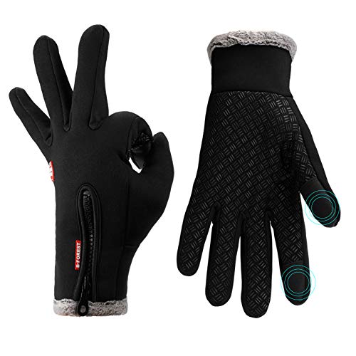 Guantes de Invierno Cálido Impermeable Pantalla Táctil a Prueba de Viento Antideslizante,para Bicicleta,Moto y Correr al Aire Libre Guantes Calientes,Unisex