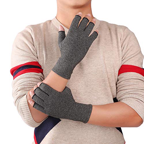 Guantes de invierno para mujeres y hombres, de Aiui, guantes de compresión sin dedos, alivio del dolor en las articulaciones, reumatoide, artrosis de mano, terapia de apoyo para la muñeca