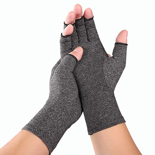 Guantes de invierno para mujeres y hombres, de Aiui, guantes de compresión sin dedos, alivio del dolor en las articulaciones, reumatoide, artrosis de mano, terapia de apoyo para la muñeca