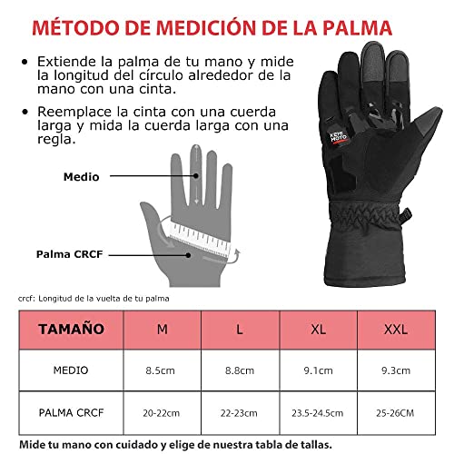 Guantes Moto 2KP Homologados para Invierno, Guantes Impermeables de Moto con Pantalla Táctil, Guantes Protectores de Motociclismo de Dedo Completo para Invierno