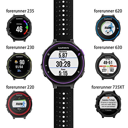 GVangel Correa Compatible con Garmin Forerunner 235, Correa de Repuesto de Silicona Suave para Reloj Inteligente 220/230/235/620/630/735XT/235 Lite para Mujeres y Hombres (Verde Menta-Negro)