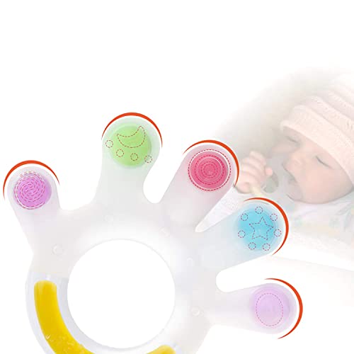 Haakaa Juguetes Dentición Mordedores de Bebé 3+ Meses Mordedor Bebes Refrigerante 100% de Silicona BPA-Gratis, Apariencia Palma de Colores