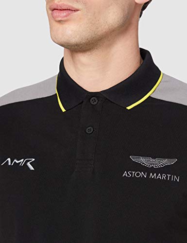Hackett London Amr Col Block Panel Polo, 9dublk/Gris, S para Hombre