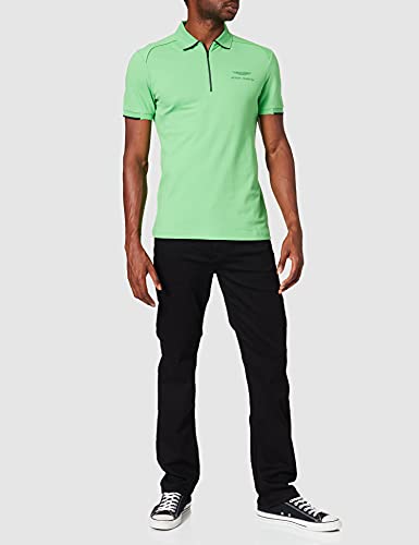 Hackett London Amr Zip Polo, Verde 6gthypa, M para Hombre