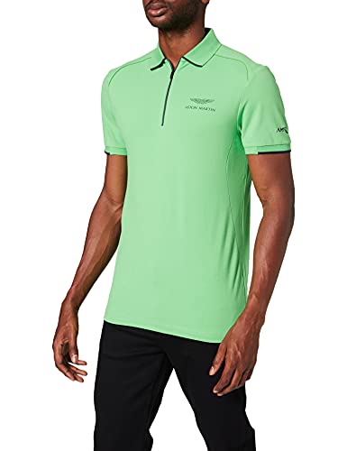 Hackett London Amr Zip Polo, Verde 6gthypa, M para Hombre