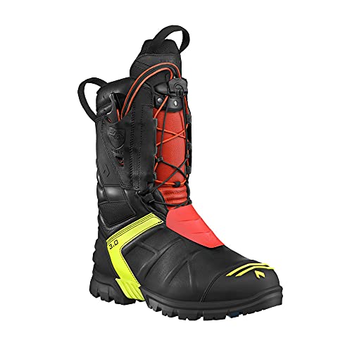 Haix Fire Hero 3.0 - Zapatillas de bomberos más seguras del mundo: tu fiabilidad Fire Hero 3.0. negro/rojo/amarillo, color, talla 42 EU