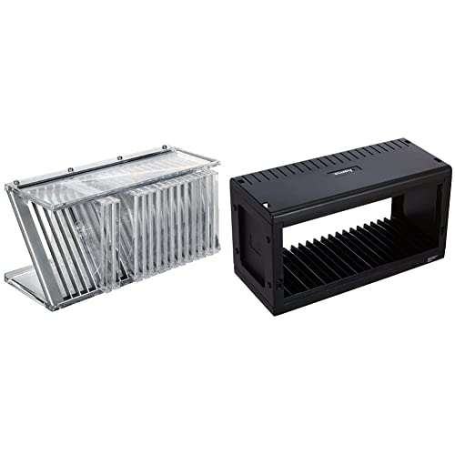 Hama Nexus 20 - Estantería Combinada para 20 Cds Y DVDs, Color Plateado + 48010 - Estantería para 20 Discos, Negro