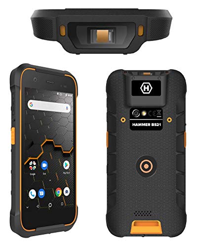 Hammer H BS21, escáner de códigos de Barras y QR, NFC, construcción Reforzada, ip68 Resistente al Agua y al Polvo, ik07 Resistente a los Golpes, Certificado Militar MIL-STD-810G, 5000 mAh